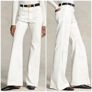 Polo Ralph Lauren Denim & Supply Stretch Twill Seamed Flare White Pant Size 30